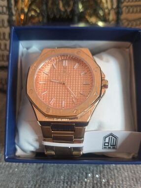 Montres Prestige Rose Gold Men's Stainless Steel Watch - Textured Dial